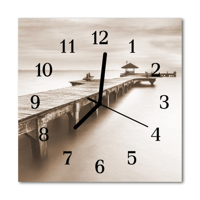 Horloge murale en verre Pont de bois