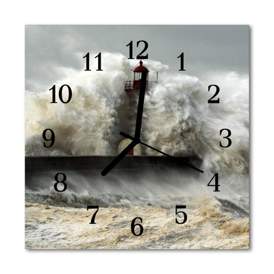 Horloge murale en verre Tempête