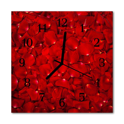 Horloge murale en verre Des pétales de rose