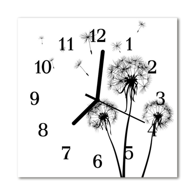Horloge murale en verre Pissenlits