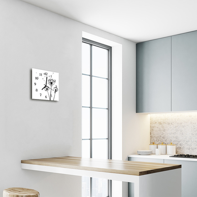 Horloge murale en verre Pissenlits