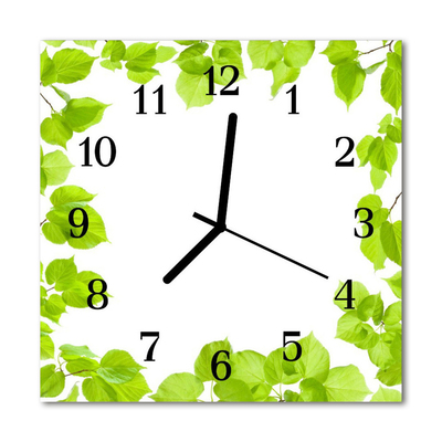 Horloge murale en verre Feuilles
