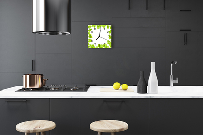 Horloge murale en verre Feuilles