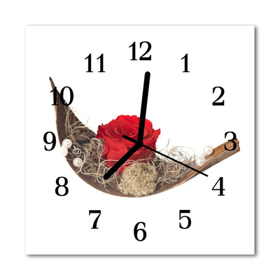 Horloge murale en verre Rose