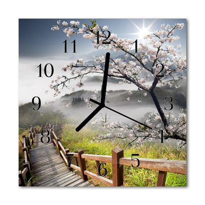 Horloge murale en verre Ressort