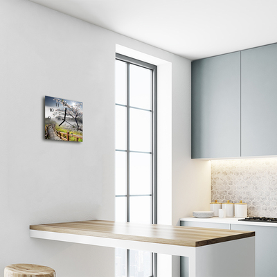 Horloge murale en verre Ressort