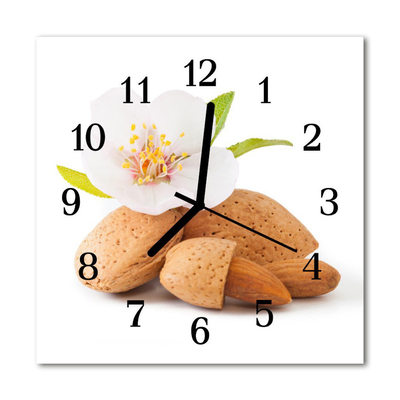 Horloge murale en verre Amandes