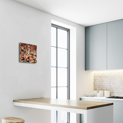 Horloge murale en verre Café en grains
