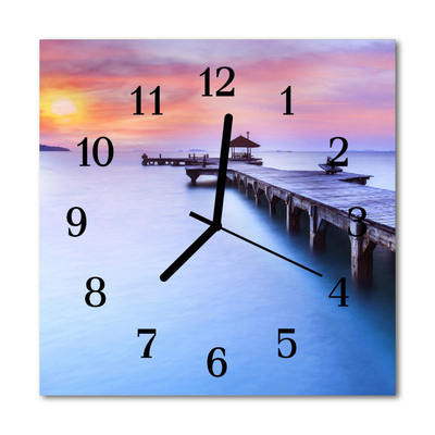 Horloge murale en verre Pont de bois