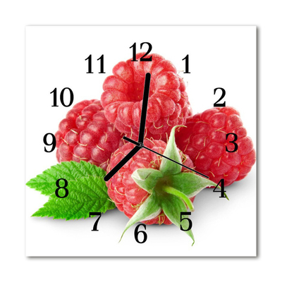 Horloge murale en verre Framboises