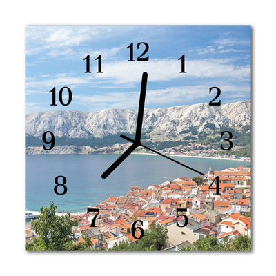 Horloge murale en verre Baie