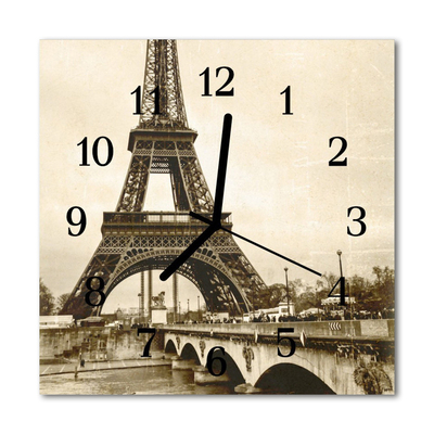Horloge murale en verre Paris