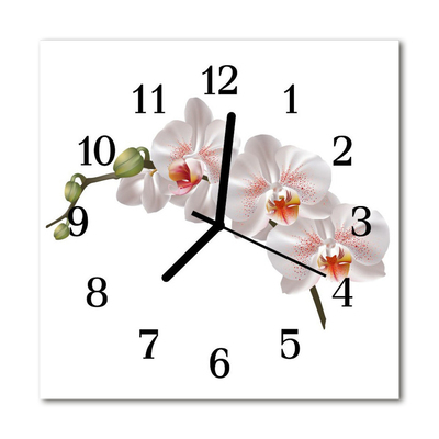 Horloge murale en verre Orchidée