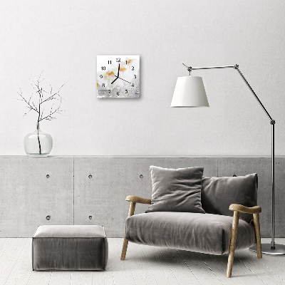 Horloge murale en verre Orchidée