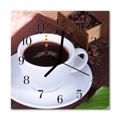 Horloge murale en verre Café