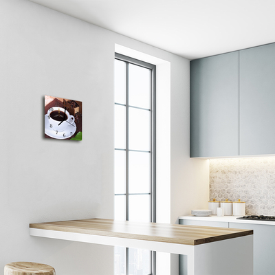 Horloge murale en verre Café