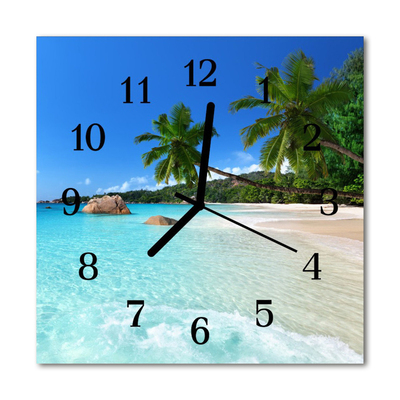 Horloge murale en verre Plage