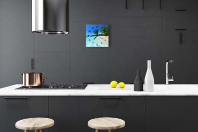 Horloge murale en verre Plage