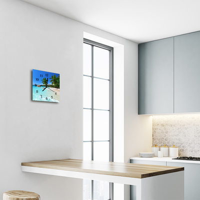Horloge murale en verre Plage