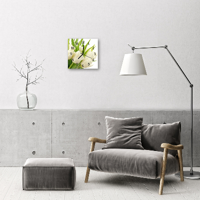 Horloge murale en verre Tulipes
