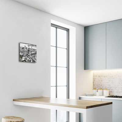 Horloge murale en verre Ville