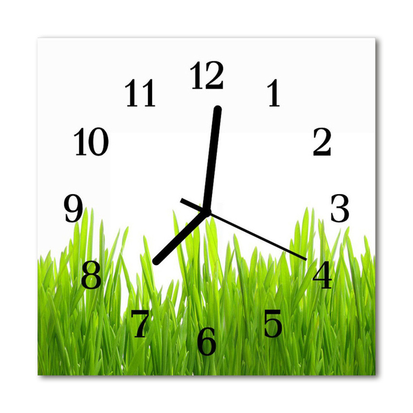 Horloge murale en verre Herbe