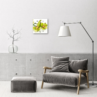 Horloge murale en verre Orchidée