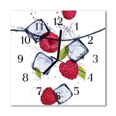 Horloge murale en verre Framboises