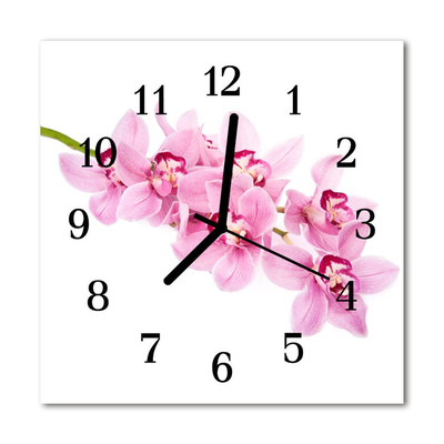 Horloge murale en verre Orchidée