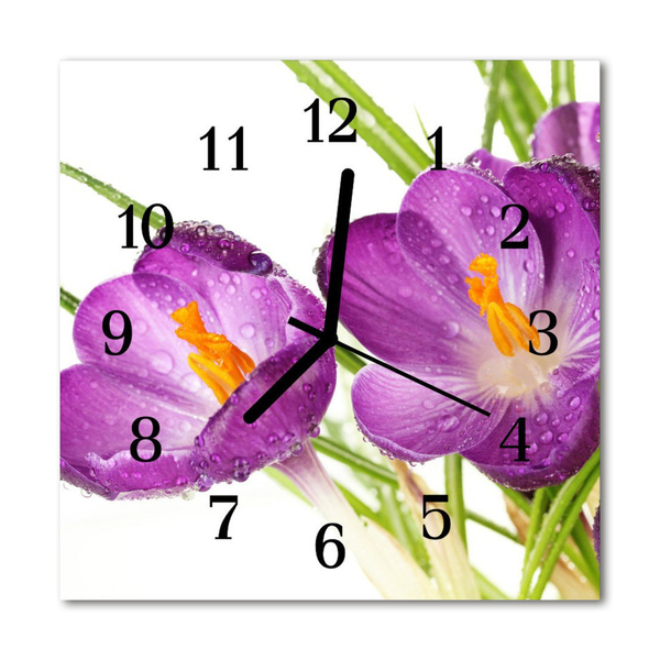 Horloge murale en verre Crocus