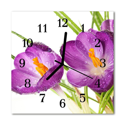 Horloge murale en verre Crocus