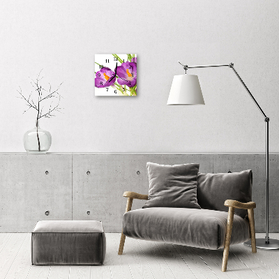 Horloge murale en verre Crocus