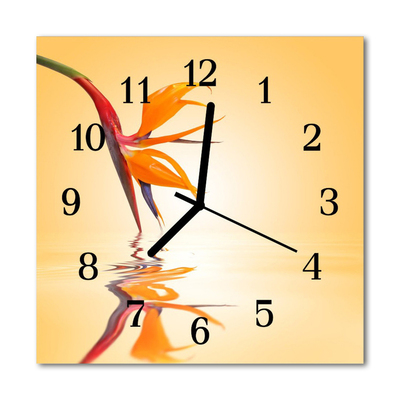 Horloge murale en verre Fleur