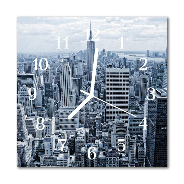 Horloge murale en verre Ville