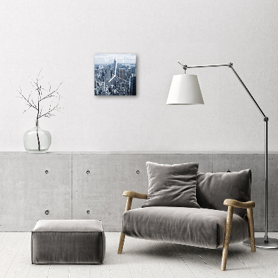 Horloge murale en verre Ville