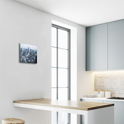 Horloge murale en verre Ville