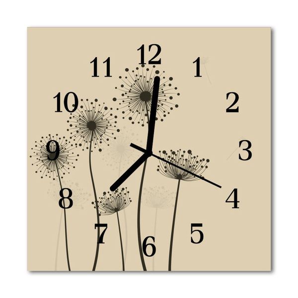 Horloge murale en verre Fleurs