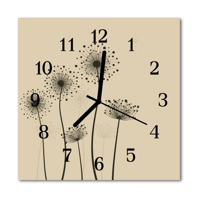 Horloge murale en verre Fleurs