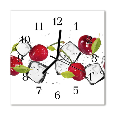 Horloge murale en verre Cerises glace