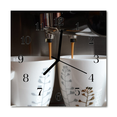 Horloge murale en verre Machine à café