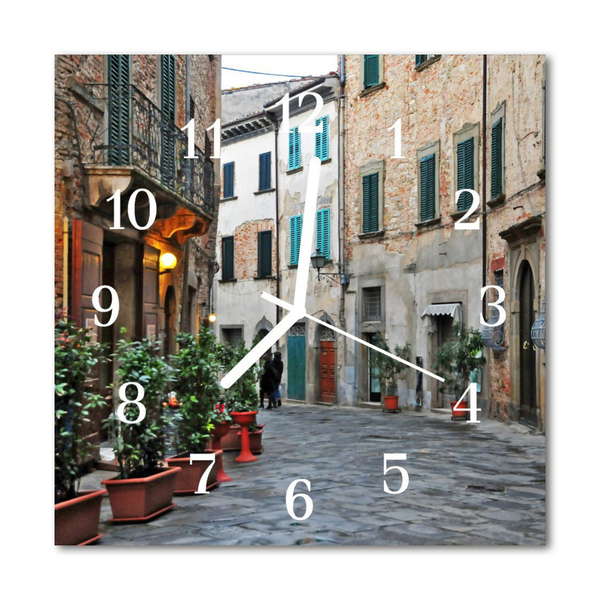 Horloge murale en verre Ruelle