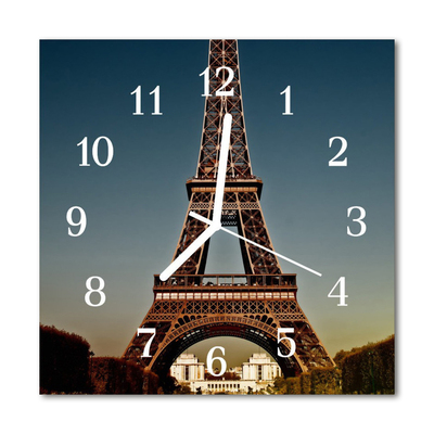 Horloge murale en verre Tour eiffel