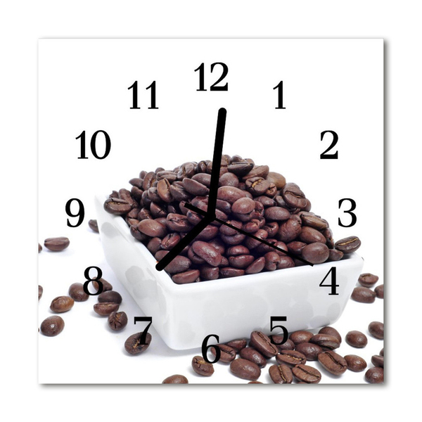 Horloge murale en verre Café en grains