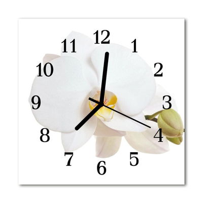 Horloge murale en verre Orchidée