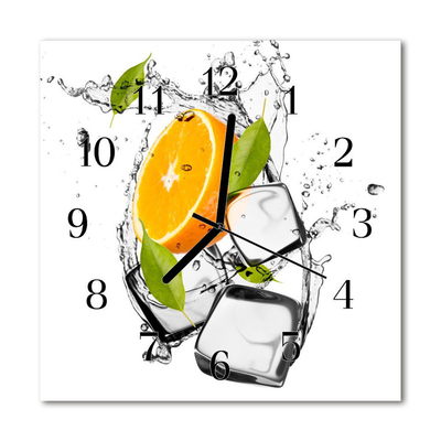Horloge murale en verre Crème glacée orange
