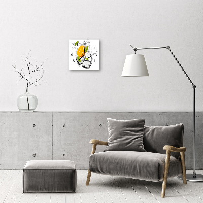 Horloge murale en verre Crème glacée orange