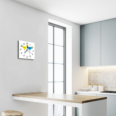 Horloge murale en verre Cocktail