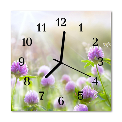 Horloge murale en verre Fleurs