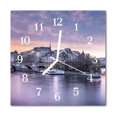 Horloge murale en verre Ville fluviale