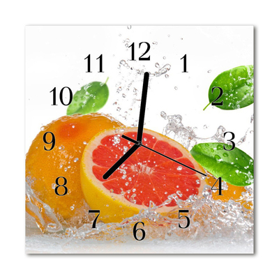 Horloge murale en verre Pamplemousse